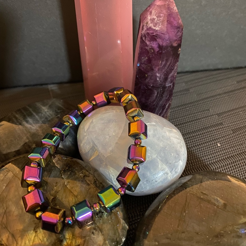 💜Genuine Aura Quartz Crystal Bracelet💕
